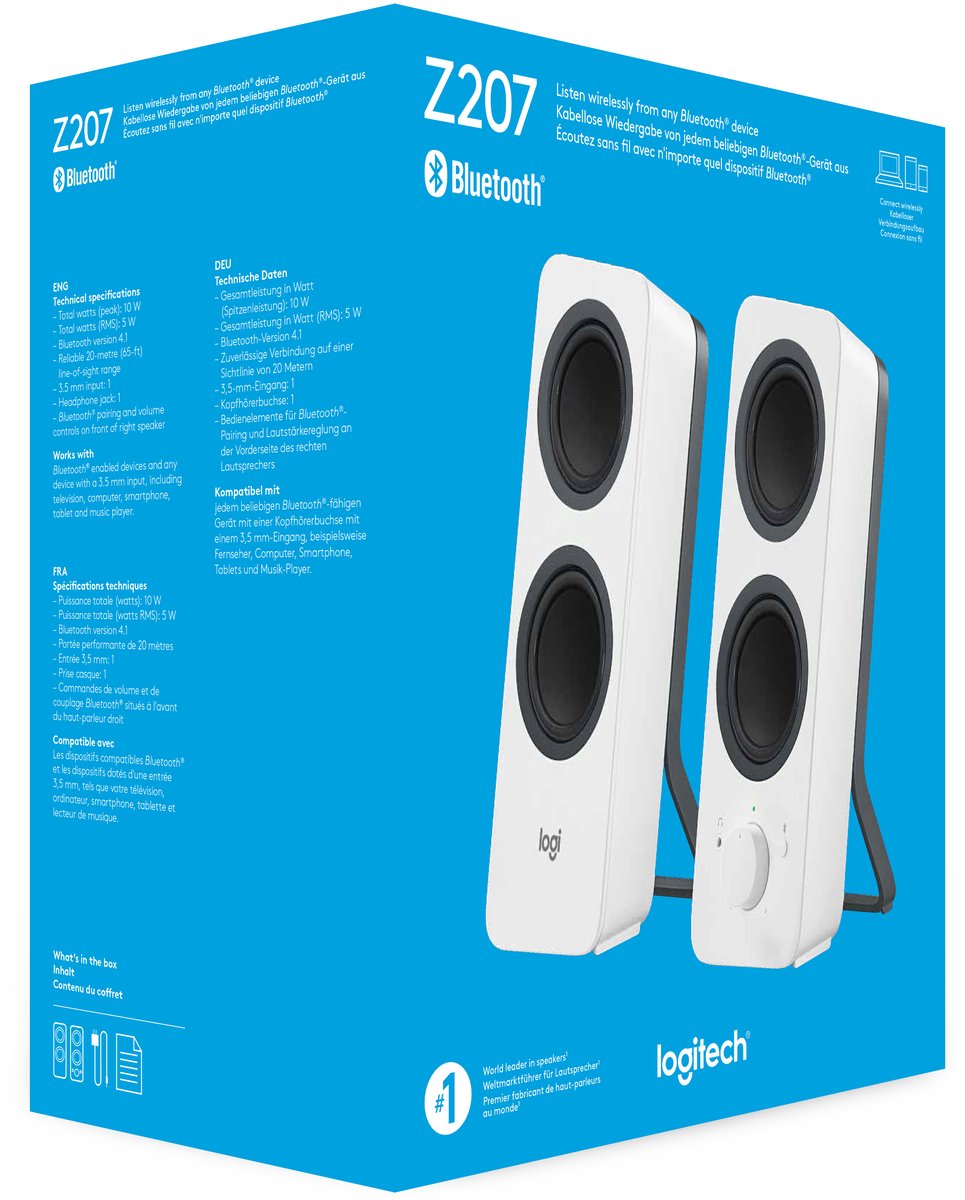 Logitech Z207 - Bluetooth Computerspeakers - Wit