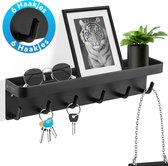 Happy Goods - Sleutelrekje sleutelhouder incl plakstrip, schroefjes en magneet - Sleutel organizer van RVS - Zwart Sleutelrek - Sleutelrekje modern - Sleutels - Opbergrek - Sleutelbord - Duurzaam - Meubel - Wandrek Happy Goods - Sleutelrekje sleutelhouder incl plakstrip, schroefjes en magneet - Sleutel organizer van RVS - Zwart Sleutelrek - Sleutelrekje modern - Sleutels - Opbergrek - Sleutelbord - Duurzaam - Meubel - Wandrek