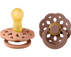 Bibs Boheme Pacifier - Stage 1 Fopspeen - 2 - Peach / Woodchuck - 2 stuks