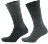 GoWith-2 paar-Alpaca Wollen Sokken-Huissokken-Warme Sokken-Thermosokken-Grijs-Antraciet-Maat 43-46