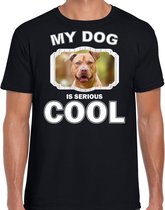 Staffordshire bull terrier honden t-shirt my dog is serious cool zwart - heren - Staffordshire bull terriers liefhebber cadeau shirt M