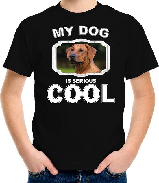 T-shirt Rhodesian Show Back pour chien Mon chien est sérieux noir cool - Enfants - Chemise cadeau amateur de spectacle S (122-128)