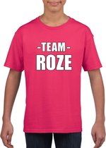 Sportdag team roze shirt kinderen 110/116