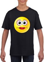 emoticon/ emoticon t-shirt diva zwart kinderen 134/140