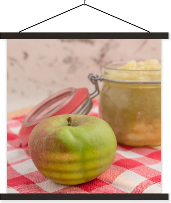 Pomme à la compote de pommes dans un pot de conservation affiche  textielposter lattes... | bol