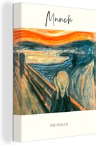 Canvas - Canvas schilderij - De schreeuw - Munch - Steiger - Meer - Blauw - Oranje - Canvasdoek - Wanddecoratie - 60x80 cm