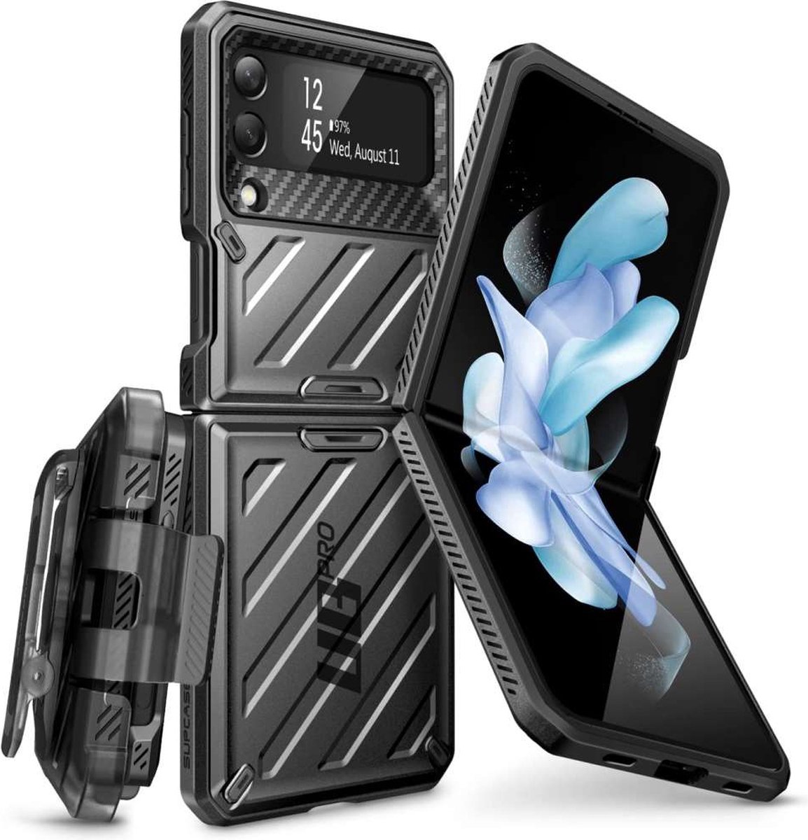Supcase Geschikt voor Samsung Galaxy Z Flip 4 Unicorn Beetle Pro Case (black)