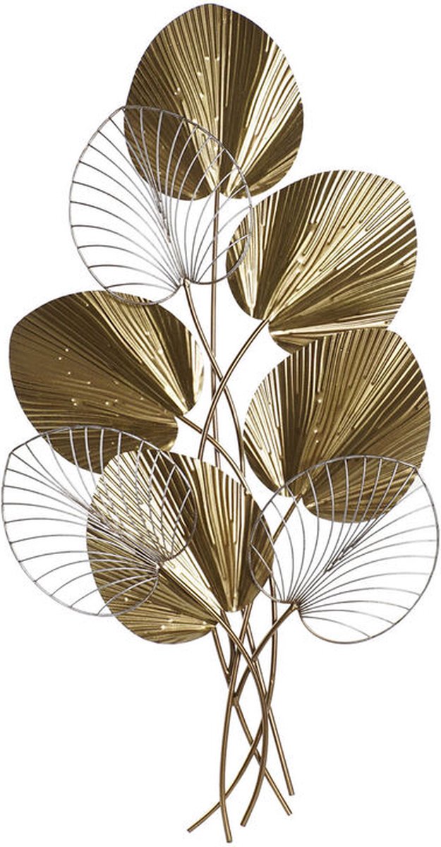 Wanddecoratie DKD Home Decor Gouden Metaal Blad van een plant (50 x 6 x 98,5 cm)