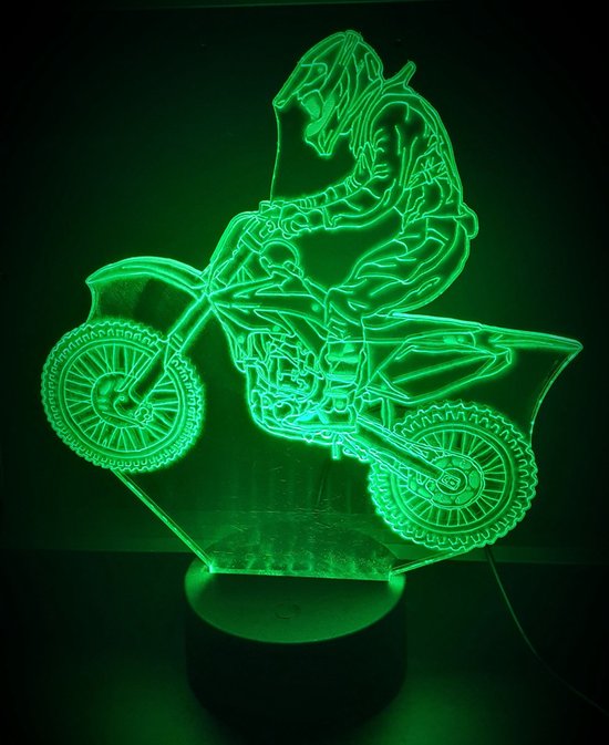 LAMPE LED 3D - MOTO CROSS RIDER