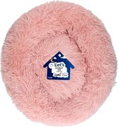 Let’s sleep donut mand – Hondenmand – Kattenmand – Rond en Fluffy – Beige Roze – XL – ø 80 cm