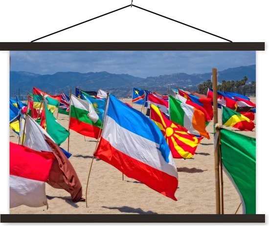 VILLFUL Boîte à Drapeau Bois Support Mural Décoratif Pour Drapeaux Étui De Rangement Pour Affichage De Drapeaux Style Campagne