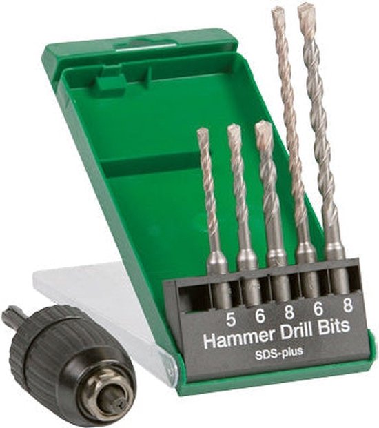 Borenset SDSplus met snelspanboorhouder en SDS+ adapter 751030