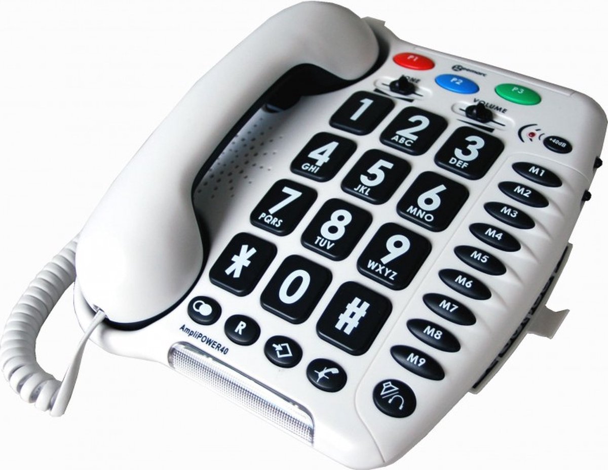 Versterkte telefoon voor senioren en slechthorenden - AmpliPower 40 - Geemarc (+40dB) - Wit