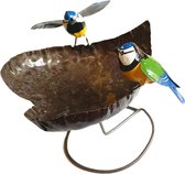 Floz Design voederschaal tafelmodel - metalen vogelvoederschaal - hartvorm - duurzaam cadeau