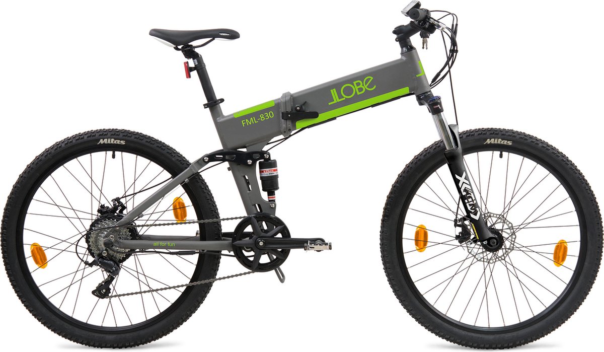 LLobe Elektrische mountainbike fully vouwbaar FML 830 9 sp 10 4 Ah grijs