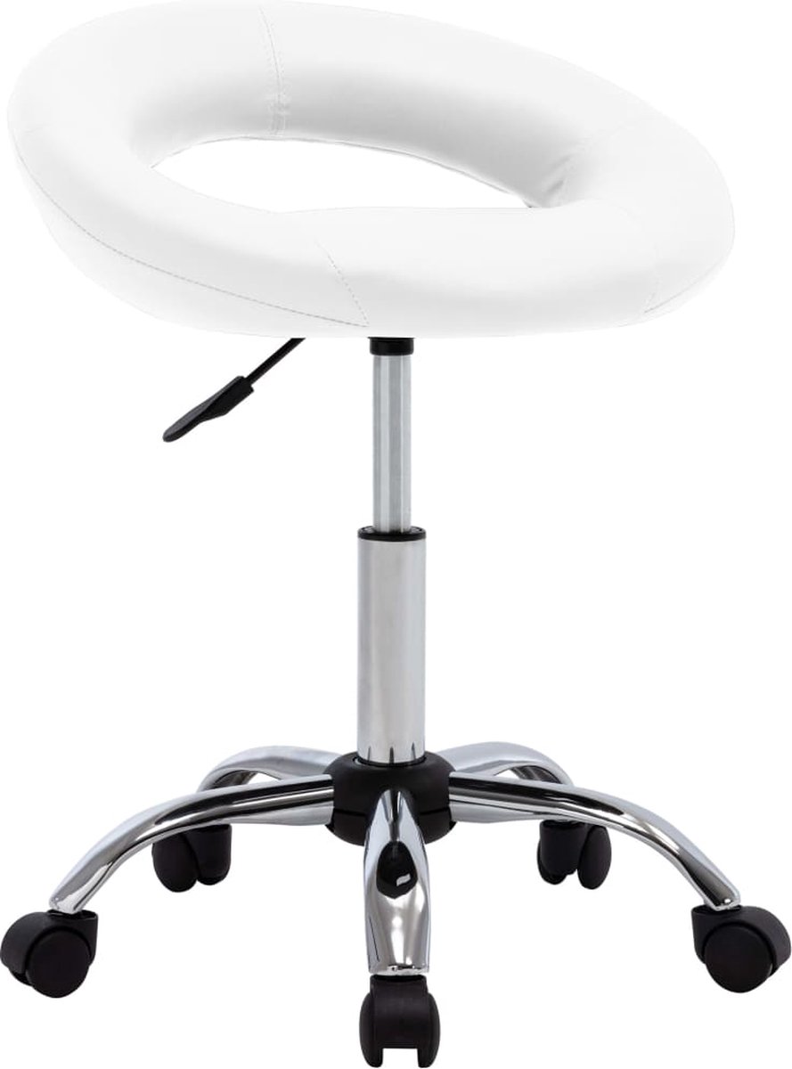 Prolenta Premium - Werkstoel rollend kunstleer wit