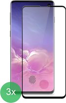 3x Full Cover Screenprotector Geschikt voor: Samsung Galaxy S10 - Screen protector - volledige glas - bescherming - beschermglas - ZT Accessoires