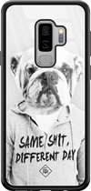 Casimoda® hoesje - Geschikt voor Samsung Galaxy S9+ - Bulldog - Luxe Hard Case Zwart - Backcover telefoonhoesje - Grijs