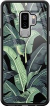 Casimoda® hoesje - Geschikt voor Samsung Galaxy S9+ - Palmbladeren Bali - Luxe Hard Case Zwart - Backcover telefoonhoesje - Groen