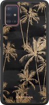 Casimoda® hoesje - Geschikt voor Samsung Galaxy A71 - Palmbomen - Zwart TPU Backcover - Planten - Zwart