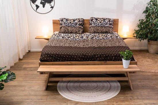 Zwevend bed - Bed Mila - inclusief hoofdbord en bedplank als nachtkastje - 180 x 200