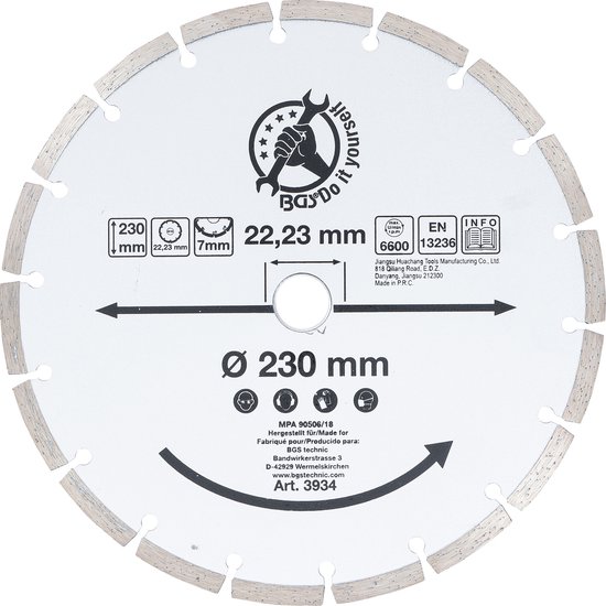wolfcraft Diamantdoorslijpschijf Pro Ceramic Turbo voor haakse slijpers I 8328000