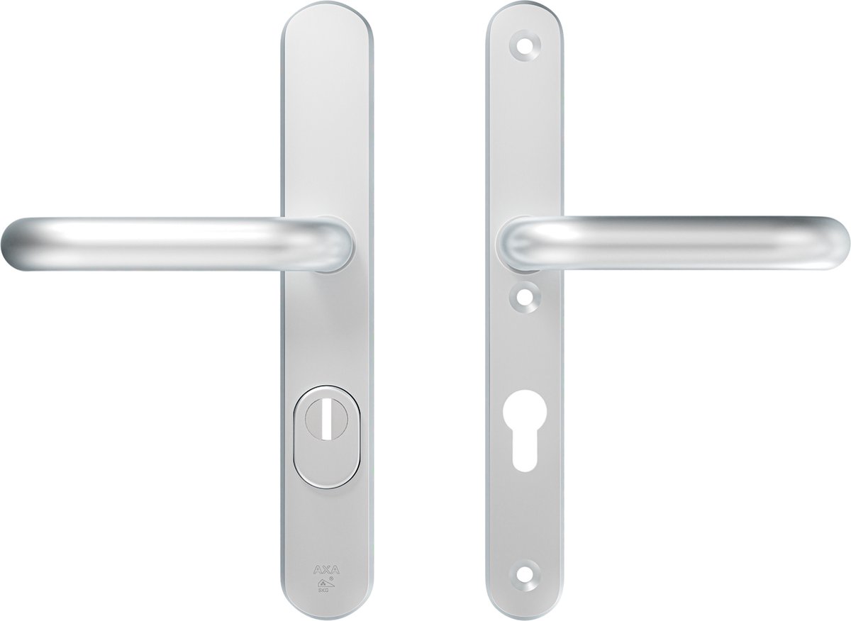 AXA Veiligheidsbeslag (Oval Plus) Smal Aluminium glad: Kruk-Kruk (model U) PC72 met kerntrekbeveiliging SKG***