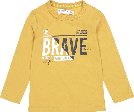 Dirkje - T-shirt - Lange - Mouw - Ochre - Brave - Maat 80