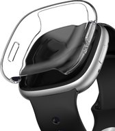 YONO Bumper geschikt voor Fitbit Versa 4 / Sense 2 - Screen Protector Hoesje - Full Cover Case - Transparant