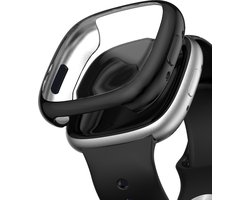 YONO Bumper geschikt voor Fitbit Versa 4 / Sense 2 - Screen Protector Hoesje - Full Cover Case - Zwart