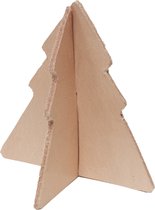 TAK Design Kerstboom 3D Staand L - Leer - 9 x 9 x 9 cm - Naturel