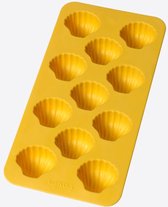 Lékué ijsblokjesvorm uit rubber voor 11 ijsblokjes schelpen geel 22x11x2.3cm