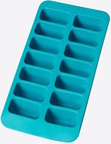 Lékué ijsblokjesvorm uit rubber voor 14 rechthoekige ijsblokjes aquablauw 22x11x3.5cm