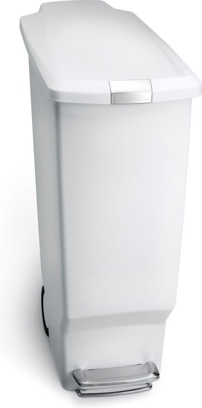 Simplehuman Slimline Prullenbak - 40 l - Plastic - Wit