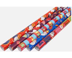 Product afbeelding van 2 stuks grote rollen cadeaupapier - inpakpapier sinterklaar 300x70 cm