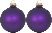 16x Magic velvet paarse glazen kerstballen mat 7 cm kerstboomversiering - Kerstversiering/kerstdecoratie paars