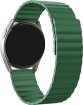 Strap-it smartwatch bandje 22mm - Magnetisch siliconen bandje geschikt voor Samsung Galaxy Watch 46mm / Gear S3 Classic & Frontier / Galaxy Watch 3 45mm / Amazfit GTR 47mm / GTR 2 / GTR 3 - groen