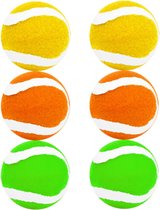 Set van 6x stuks gekleurde premium tennisballen 6,5 cm - Recreatief gebruik - Tennis training
