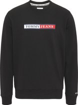 Tommy Jeans - Heren Sweaters Reg Essential Graphic Crew Sweater - Zwart - Maat M