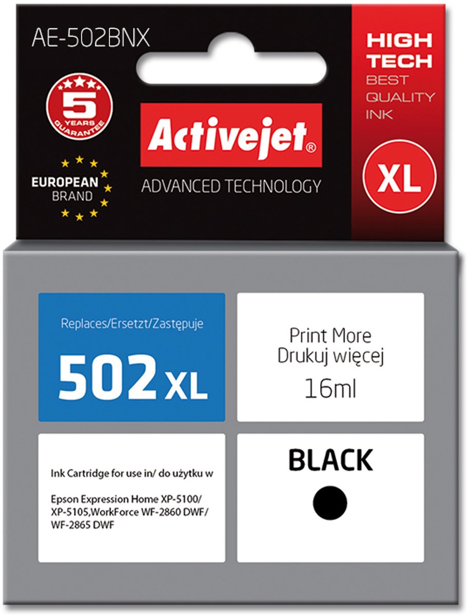 Originele inkt cartridge Activejet AE-502BNX Zwart