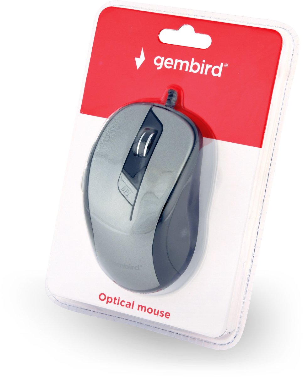 6-knops optische muis, USB, zwart/antraciet