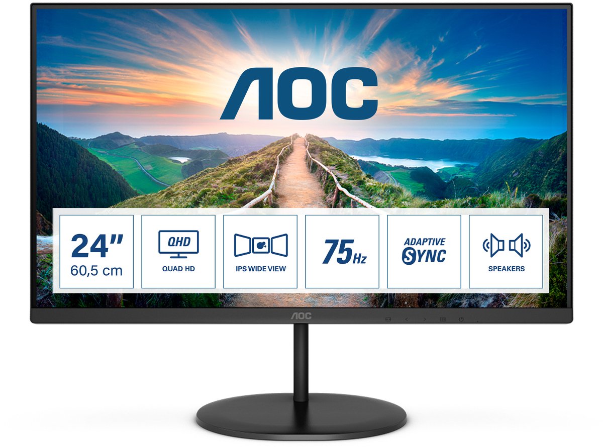 AOC Q24V4EA - QHD IPS Monitor - 24 Inch