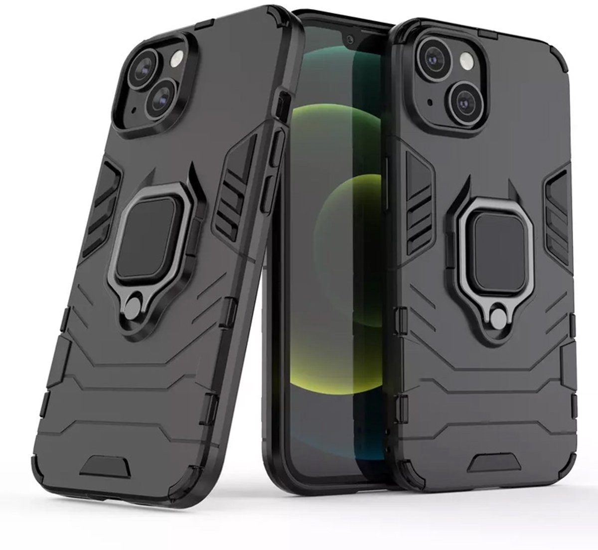 Hybride Ring Case Hoesje geschikt voor iPhone 14 Plus - zwart