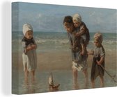 Canvas Schilderij Kinderen der zee - Schilderij van Jozef Israëls - 30x20 cm - Wanddecoratie
