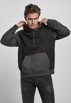 Urban Classics - 2-Tone Raglan Hoodie/trui - S - Zwart/Grijs