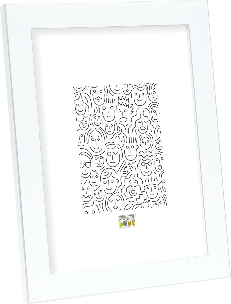Deknudt Frames fotolijst S41VK1 - wit met zilverbies - A4 (21x29,7 cm)