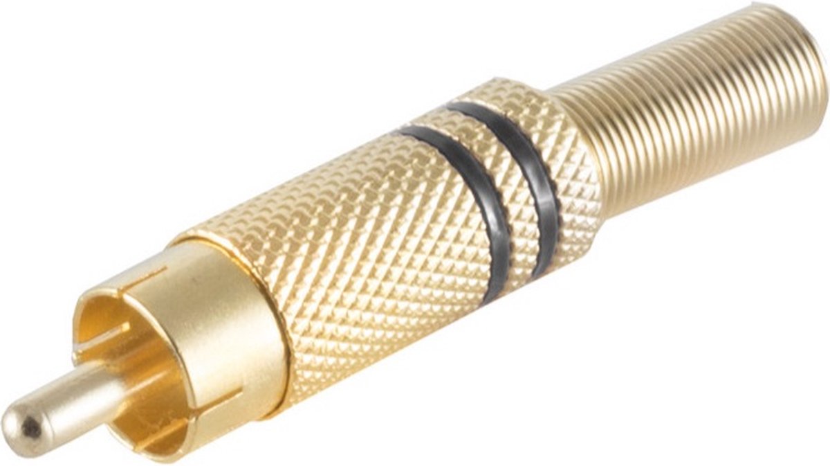 Tulp (m) audio/video connector - tot 6mm - verguld - metaal / zwart