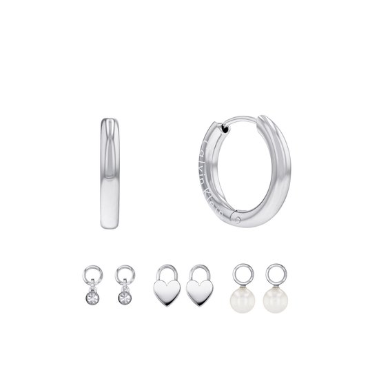 Calvin Klein Set Boucles d'oreilles pour femme en acier avec cristal