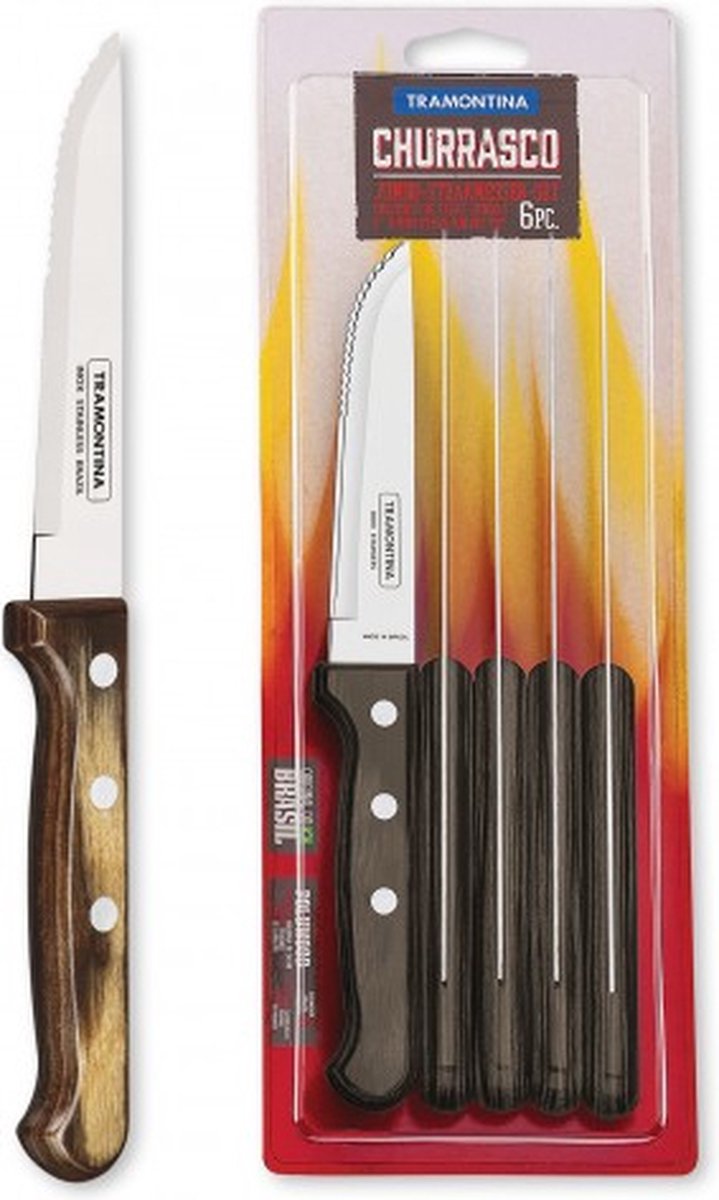 Tramontina Churrasco steakmessenset Gaucho 6-delig bruin