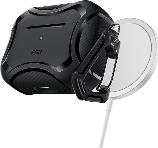 ESR Cyber Armor HaloLock Hoesje MagSafe Zwart Geschikt voor Apple AirPods Pro